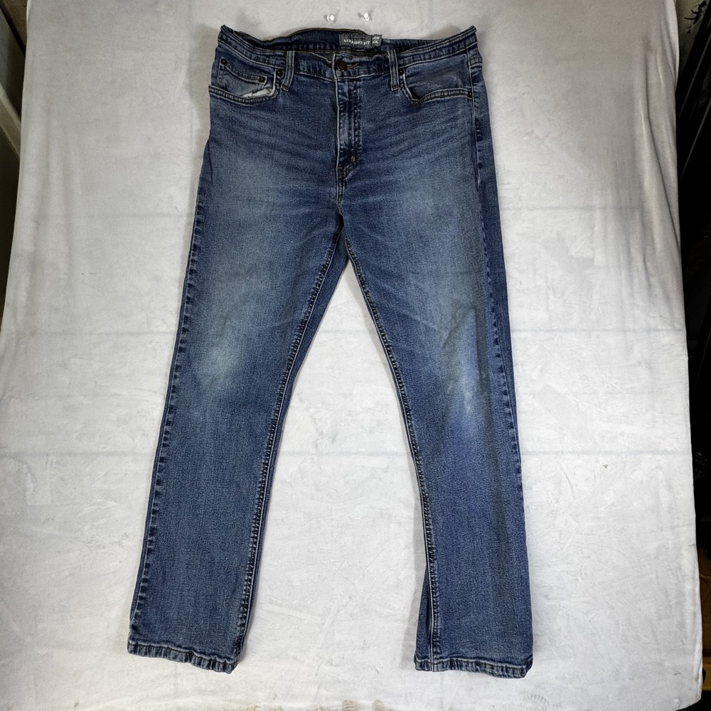 Member's Mark Mens Straight Fit Jeans Blue Premium Stretch Denim 5-Pockets 34x30